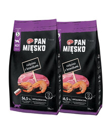 PAN MIŠKO Veršiena su krevetėmis katėms traškučiai S 2x1,6 kg