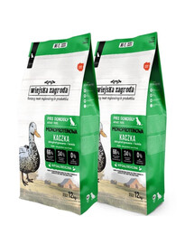WIEJSKA ZAGRODA Monoproteīna pīles suņiem kraukšķīgi M/L 2x12 kg