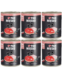 PAN MIŠKO Kalakutas su jautiena drėgnas maistas šuniukams 6x800 g