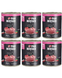 PAN MIŠKO Kiauliena su antis drėgna maistas šuniukams 6x800 g