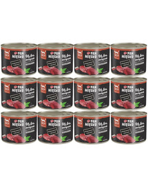 PAN MIŠKO Kiauliena su elniniu drėgna maistas katėms 12x200 g