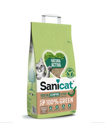 SANICAT Natura Activa 100% Green 7,5 kg augalinis kraikas katėms