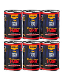 PRIMAL SPIRIT Iberian Mediterranean Farm šlapias šunų maistas 6x400 g