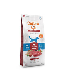 CALIBRA Dog Life Adult Medium Fresh Beef 12 kg su jautiena vidutinio dydžio šunims