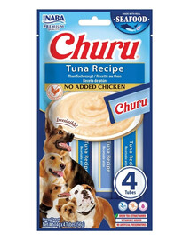 INABA Dog Churu Fish Based Tuna Recipe 4x14g kreminiai skanėstai su tunu šunims