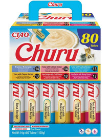 INABA Cat Churu Tuna Recipe 80x14g mišinys kreminių skanėstų su tunu katėms