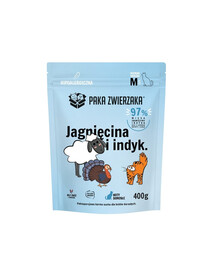 Karma sucha Jagnięcina i indyk dla kota M 400 g