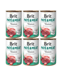 BRIT Pate&Meat venison 6x400 g pasztet z dziczyzną dla psa