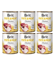BRIT Pate&Meat chicken 6x800 g pasztet z kurczakiem dla psa