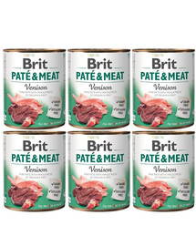 BRIT Pate&Meat venison 6x800 g pasztet z dziczyzną dla psa