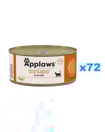 APPLAWS Cat Adult Chicken Breast with Pumpkin in Broth pierś z kurczaka i dynia w bulionie 72x156 g