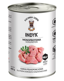 Indyk Monoproteinowa karma dla psów wszystkich ras 400 g
