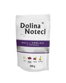 DOLINA NOTECI Premium Mix Turtingas triušienos su spanguolėmis ir antienos su moliūgais 20x500 g