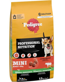 PEDIGREE Professional Nutrition Adult Mini su Jautiena ir Daržovėmis 12 kg mažų veislių šunims