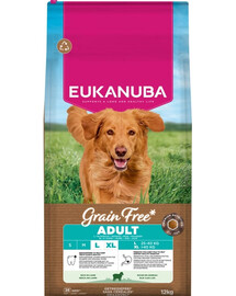 EUKANUBA Grain Free Adult Large Lamb 12 kg begrūdis sausas maistas didelių veislių šunims su aviena