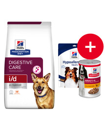 HILL'S Prescription Diet i/d Activ Biome Digestive Care Chicken Dog 12 kg šunims su jautria virškinimo sistema + skanėstai DOVANŲ