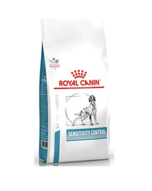 ROYAL CANIN Veterinary Diet Sensitivity Control sausas maistas suaugusiems šunims, kuriems pasireiškia nepageidaujamos reakcijos į maistą, 2 x 1,5 kg