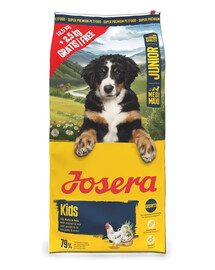 Junior Kids dla młodych psów średnich i dużych ras 12,5kg + 2,5kg gratis