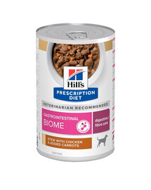 HILL'S Prescription Diet Canine Gastrointestinal Biome Digestive Care Stew su vištiena ir morkomis 12 x 354 g skardinėje