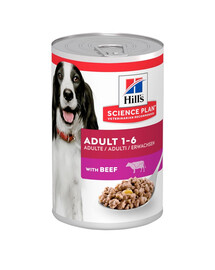 HILL'S Science Plan Canine Adult Beef 6x370 g suaugusiems šunims su jautiena