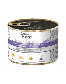 DOLINA NOTECI Premium Junior Mažų veislių triušių kepenėlės ir elnių liežuviai 24x185g