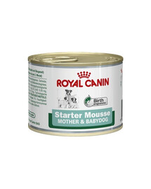 ROYAL CANIN Starter Mousse Mother & Babydog 6x195 g šlapias maistas – tyrė, skirta nėščioms ir žindančioms kalėms bei šuniukams