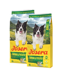 JOSERA Salmon and Potato Adult 2x12,5kg be grūdų maistas šunims, turintiems jautrią skrandį