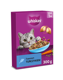 WHISKAS Suaugusių kačių maistas su skaniu tunu 300 g sausaa kačių maistas