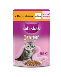 WHISKAS Junior su vištiena želė 85 g drėgnas maistas kačiukams