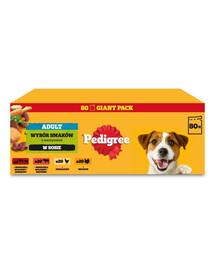 PEDIGREE Suaugusiųjų Skonių Pasirinkimas padaže 80x100 g drėgnas maistas šunims