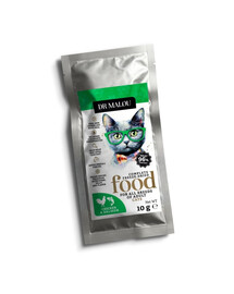 DR MALOU Liofilizuota karma Vištiena su lašiša 10 g sausa karma katėms