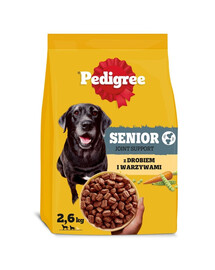 PEDIGREE Senior su vištiena ir daržovėmis 2,6 kg sausas maistas vyresniems šunims
