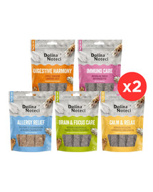 DOLINA NOTECI Smart Chews Mix 5 skonių 10x100g parama streso mažinimui, parama pažinimo funkcijoms, parama virškinimui, parama maisto alergijoms, parama imunitetui, džiovinti skanėstai šunims