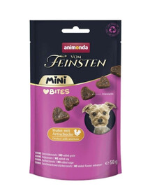 ANIMONDA Vom Feinsten Mini Bites vištiena su artišokais 50g skanėstai mažiems šunims