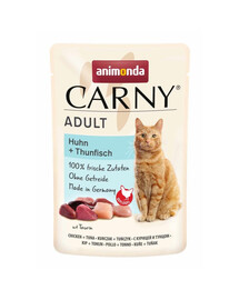 ANIMONDA Carny Adult Pouch Vištiena ir tunas 85g drėgnas maistas katėms