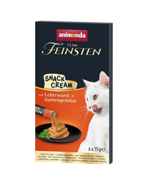 ANIMONDA Vom Feinsten Snack Cream su kepiniu iš kepenų ir daržovėmis 6x15g kreminė užkandis katėms