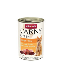 ANIMONDA Carny Kitten Poultry&Beef 24x400 g paukštiena ir jautiena kačiukams