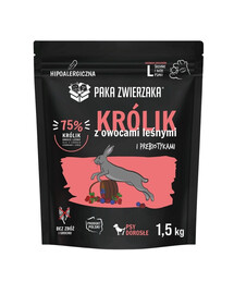 PAKA ZWIERZAKA Triušis su miško uogomis L 1,5 kg sausa maistas dideliems šunims