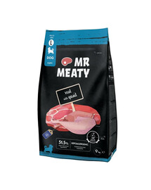 MR MEATY Puppies Veal with Quail L 9 kg veršiena su stručiu, sausas maistas šuniukams