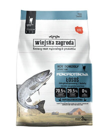 WIEJSKA ZAGRODA monoproteinas Lašiša sausa maisto katėms 3 kg