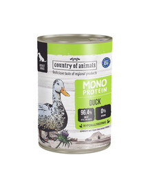 COUNTRY OF ANIMALS Dog Monoprotein Duck 400g antiena, šlapias maistas šunims