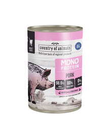 COUNTRY OF ANIMALS Cat Monoprotein Pork 400g kiauliena, drėgna maistas katėms