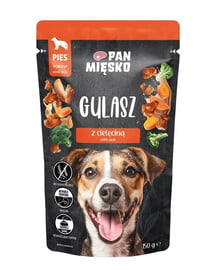 PAN MIĘSKO Kalakutienos ir veršienos troškinys – šlapias šunų maistas, 150 g