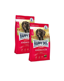 HAPPY DOG Supreme Andalucia Kiauliena 2x4 kg sausa maistas šunims