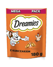DREAMIES Mega Pack Traškūs kačių skanėstai su vištienos skoniu, 4 x 180 g