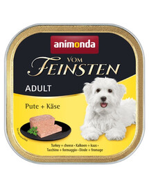 ANIMONDA Vom Feinsten Adult Kalakutienos ir sūrio paštetas šunims 12 x 150 g
