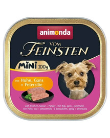 ANIMONDA Vom Feinsten Mini su vištiena, žąsimi ir petražolėmis – 6 x 100 g šlapias maistas mažų veislių šunims