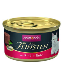 ANIMONDA Vom Feinsten Mousse su jautiena ir antiena, 12 vnt. po 85 g, kačių maistas