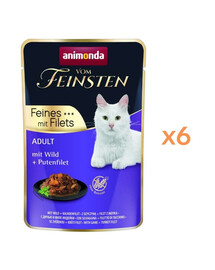 ANIMONDA Vom Feinsten Fines mit Filets Suvytinta mėsa ir kalakutų filė 6x85g drėgnas maistas katėms