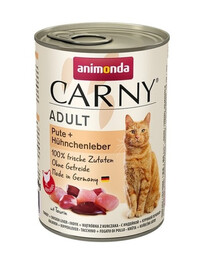 ANIMONDA Karma Carny Adult kalakutienos ir vištienos kepenėlių rinkinys, 24 x 400 g